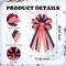 Patriotic Wreath Bow – 20.87" Large Red, White & Blue Stars & Stripes Bow with Wired Edge, Pre-Made Flag Bow for Front Door, Memorial Day, Veterans Day & Independence Day
